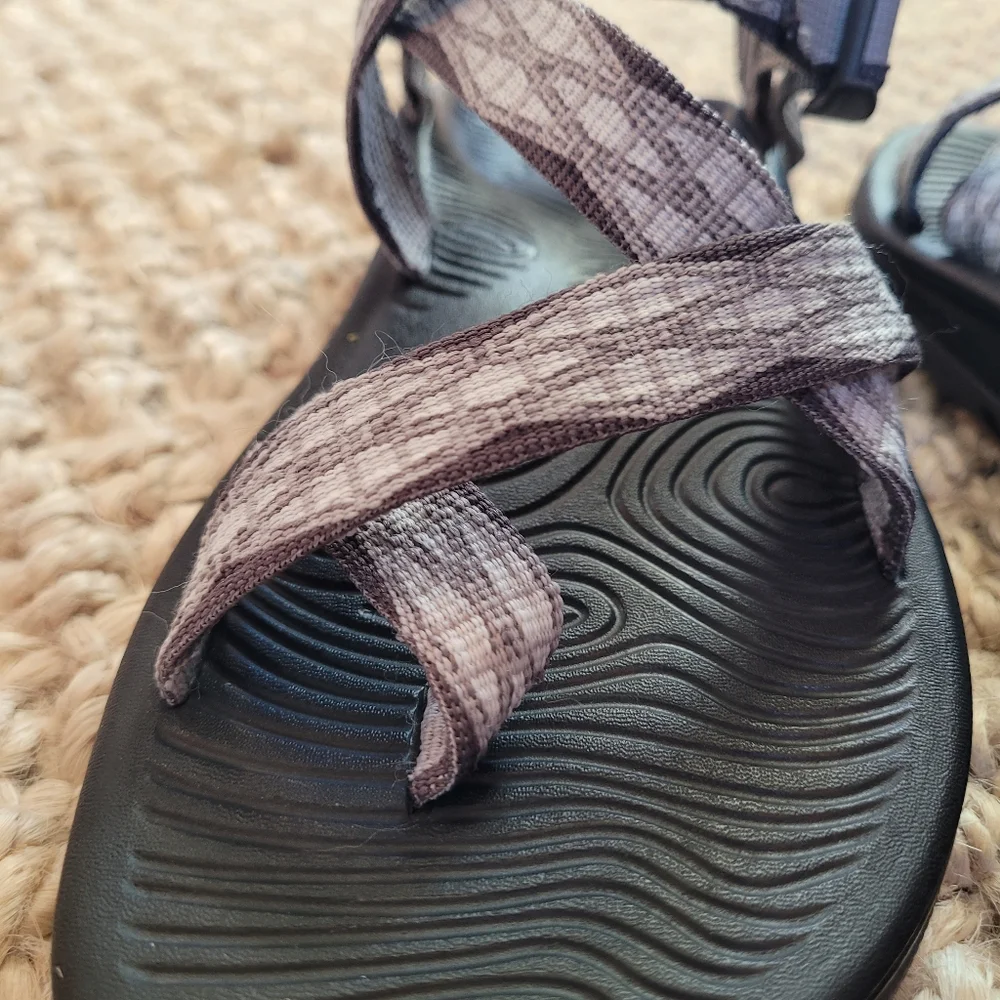 Chaco Women's Black Sandals with Light Purple Straps - Picture 6 of 14